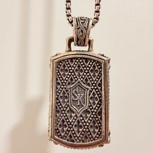 Scott Kay Sterling Silver Dog Tag Necklace